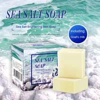 100g sel de mer savon élimination bouton Pores traitement de l'acné nettoyant hydratant lait de chèvre lavage du visage savon Base soins de la peau