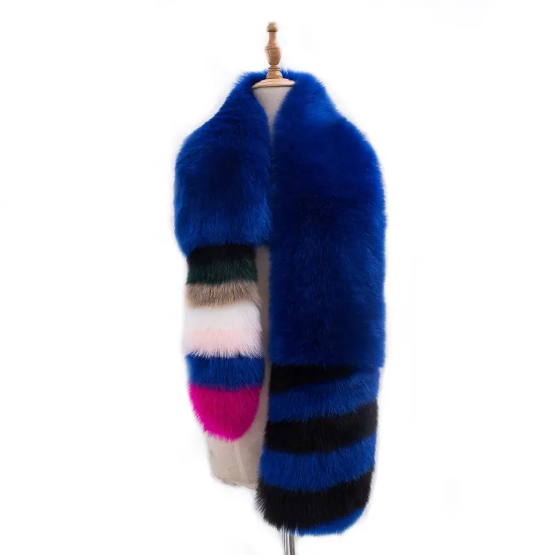 Extra di spessore delle Donne Inverno Caldo Faux pelliccia di Volpe Bavero Del cappotto di Pelliccia del Collare Della Sciarpa peluche Lunga Dell'involucro Della Sciarpa Della Stola Dello Scialle di Shrug scialli con pelliccia