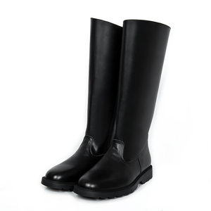 Bottes de combat tactiques noires de haute qualité avec tige en cuir épais et semelle en caoutchouc à haute abrasion pour défilé - Product Image 2