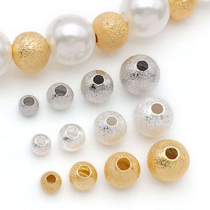 Frosted Round <b>Spacer</b> Beads Zinc Alloy Plated Silver Gold For Bracelet Making Jewelry DIY Accessories - Product Image 3
