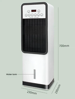 Ventilateur-climatiseur portable 2-en-1, 45W de refroidissement, 1800W de chauffage, télécommande, chauffage d'appoint 5R pour toute la pièce