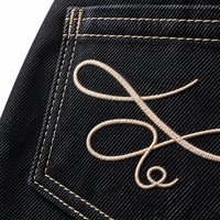 Jean ample à jambe large pour homme, délavage moyen, style vintage, coupe décontractée, pantalon streetwear