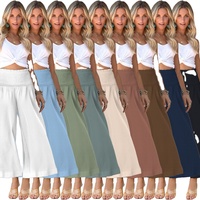 Design de gros Pantalon taille haute à jambe large Pantalon évasé à fond cloche pour femmes