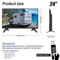 24 "RV GOO-GLE Smart TV 1G 8G Téléphone Miroir Marine Caravane Android Télévision Ensemble Montage Mural Camping En Plein Air 12V DC Voiture TV