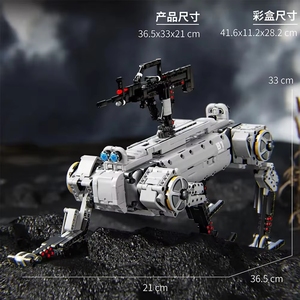 12GO 96009 Nouveau <span class=keywords><strong>Robot</strong></span> Chien Télécommandé MOC Guerres Mondiales Modèle à Assembler Jouet Cadeau Enfants 1613 Pièces Ensembles de Blocs de Construction - Product Image 6
