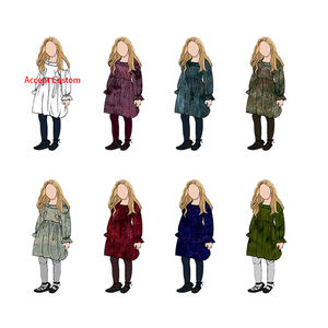 Wholesale Custom New Designs High Quality Floral Pattern Warm Velvet Fall Style <strong>Baby</strong> <strong>Dresses</strong> for <strong>Girl</strong> - Product Image 6