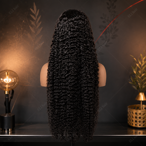 Perruque 100% <span class=keywords><strong>Cheveux</strong></span> Humains Bruts Birmans Bouclés Péruviens Sans Colle, Dentelle Pré-Pluckée, Perruque Frontale 13x4 HD, Dentelle HD Effet Peau, Bonnet Respirant - Product Image 3