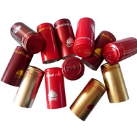 Capsule en aluminium rétractable pour spiritueux et vins de marque premium, facile à décoller, bord lisse, gaufrage supérieur, couleur et logo personnalisables