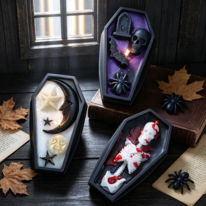 Creative Halloween <b>Gift</b> Modern Handmade Coffin Decorative Skull <b>Candle</b> Vampire Shaped Scented <b>Candle</b> - Product Image 1