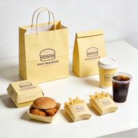 Échantillon gratuit Boîte à emporter en papier jetable recyclable bon marché Poulet frit Frites Hamburgers Emballage combiné pour restauration rapide