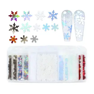 HENGXIN Wholesale Accept Custom New Arrival Snowflake Christmas Nail Art Glitter For Slime Filler DIY Crafts Nail Art Decoration