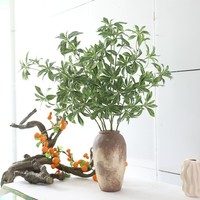 Plante artificielle à feuilles vertes longues de type Japonica, toucher réaliste, simulation de verdure pour la décoration de bureau et de maison de style nordique
