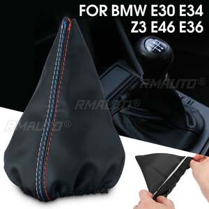 Poignée de levier de vitesses, soufflet de levier de vitesses, housse en cuir PU pour BMW E30 E34 Z3 E46 E36 - Product Image 1