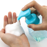 Botol persegi PET 250ml 450ml 500ml, pembersih tangan botol pompa busa perawatan tubuh tersedia