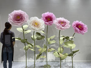 Yüksek kalite el yapımı düğün dekorasyon otomatik hareketli dev çiçek arka plan düzeni için pencere ekran olay dekorasyon - Product Image 2