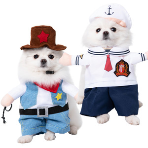 Gilets de déguisement modernes pour chien Halloween, motifs animaux mignons, uniformes amusants (guitare, docteur, pirate, crabe), en polyester, très vendus - Product Image 4