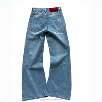 Fabricant de denim personnalisé de haute qualité détresse jambe droite unisexe vintage délavé bleu noir pantalon en denim baggy jean pour hommes