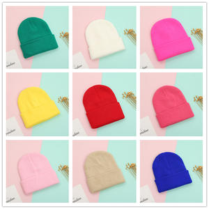 بيع بالجملة مخصص الشتاء نمط صلب الاكريليك قبعة قبعة دافئة مريحة للأطفال الصغار الأطفال الباردة - Product Image 4