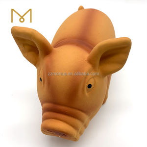 Best verkochte Mohua grinnende geluidsklank 15cm 100% rubber latex schreeuwende varken klassieke hondenspeeltje op maat gemaakte kleur - Product Image 5