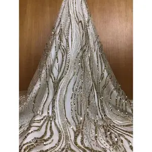 Chowleedee produzierte Mode hochwertige benutzer definierte Hochzeit Abendkleid Bankett Anwesenheit Stoff Glitzer Spitze cl63914