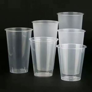 Gobelets en plastique PP jetables de qualité supérieure de 90 mm avec couvercle et paille, 12 oz-24 oz, pour boissons froides, thé au lait, café glacé, jus de fruits - Product Image 3