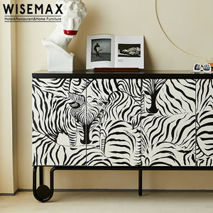 Wisemax ריהוט יוקרה עתיק עיצוב <span class=keywords><strong>zebra</strong></span> עץ קונסולת טלוויזיה עם מגירת סלון מפואר וחדר שינה - Product Image 2