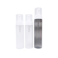 Bouteille en plastique transparente mate de 100 ml, 200 ml, 4 oz, 5 oz avec bouchon transparent et pompes à mousse blanches