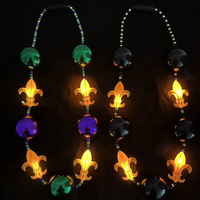 Collar de Cuentas de Iridiscente con 4 LED Intermitentes para Mujer, para Celebrar el Día de Acción de Gracias, Artículos para Fiestas, ISHINE