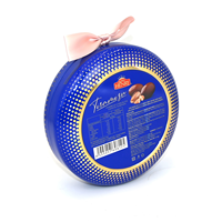 Boîtes d'emballage en métal personnalisées en forme de beignets ronds, bonbons, boîtes en fer