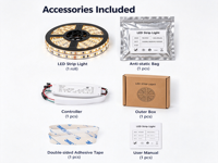 Lampu LED Strip CCT Putih Ganda 24V 2835 120LED/m Efek Air Mengalir Addressable Chasing Dimmable Fleksibel untuk Dekorasi Rumah