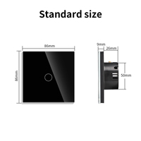 Touchmi Design moderne ue/royaume-uni 86*86mm interrupteur maison applique murale interrupteur à écran tactile avec rétro-éclairage LED