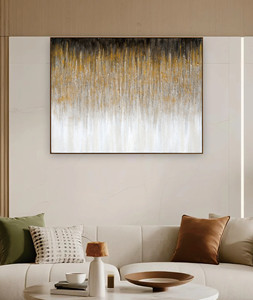 Tóm tắt bức tranh sơn dầu vẽ tay Gradient đen trắng vàng điểm nhấn phòng khách tường nghệ thuật trang trí nhà cho phong cảnh phong cảnh - Product Image 2