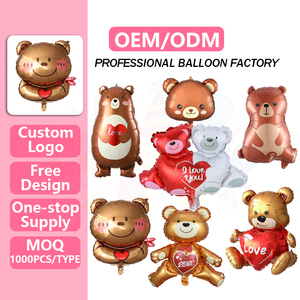 Confezione Personalizzata <span class=keywords><strong>con</strong></span> Orsacchiotto e <span class=keywords><strong>Palloncini</strong></span> a Forma di Cuore in Foil per Proposte di Matrimonio, Decorazioni per Feste di San Valentino - Product Image 1