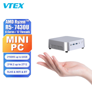 ลินุกซ์มินิพีซีคอมแพคสล็อตหน่วยความจำ DDR5คู่ R5-7430U R7-7480HS <span class=keywords><strong>M</strong></span>.2คู่ NVMe SSD USB Type <span class=keywords><strong>C</strong></span> Win11ลีนุกซ์มินิพีซี R5 R7 - Product Image 1