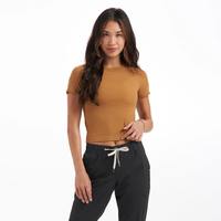 Nouveau Style femmes été décontracté peau serré T-Shirt à manches courtes avec bouton trou écologique respirant tissu en gros pas cher