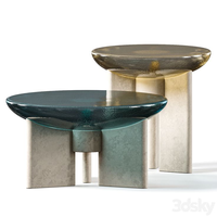 Ensemble de tables basses modernes en résine solide, bancs de canapé et tables d'appoint colorés sur mesure, tables gigognes design modernes pour intérieurs haut de gamme