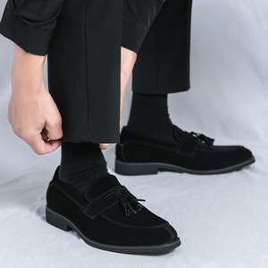 Nueva Colección Primavera 2026: Zapatos de Vestir de Talla Grande para Hombre, Antideslizantes, de Cuero, Estilo Beanie, Sin Cordones, Casuales, con Flecos - Product Image 1