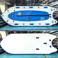 Planche à pagaie gonflable portable pour la pêche 10'6" aspect bambou avec ailerons complets, laisse et kit de réparation – Expédition rapide dans le monde entier