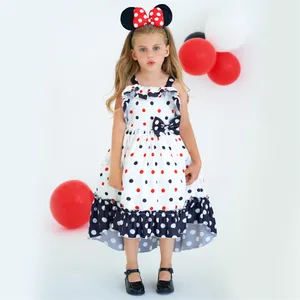 Girls Mickey Minnie Big kids polka dot Princess skirt dovetail dress cosplay costume