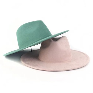 Groothandel Vrouwen Trendy Mode Brede Rand Suède Vilten Hoed Panama Hoed Effen Patroon Jurk Voor Feest En Vissen Scènes - Product Image 1