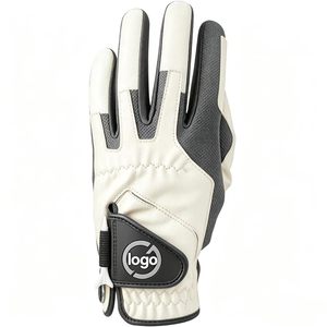 Guantes de golf con logotipo impreso personalizado para hombre, guantes de golf transpirables de cuero Cabretta con clip para tee de golf integrado - Product Image 2