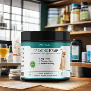 Calming Behavior Relaxation Supplement for Dogs Natural Soft Chews Salmon Beef Turkey Tuna Flavors Powder Form Health Feature