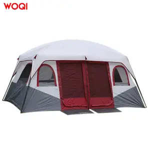 WOQI al aire libre de lujo grande 10-12 personas impermeable portátil hogar Camping fiesta tienda de campaña