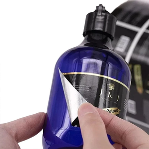 定制BOPP胶粘剂防水洗发水化妆品瓶标签银箔包装标签贴纸 - Product Image 4