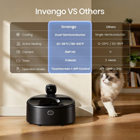 Distributeur de nourriture humide pour chat portable et intelligent, contrôlé par application, avec reconnaissance multi-animaux, caméra 3MP, système de refroidissement et de chauffage, 5 repas pour animaux de compagnie