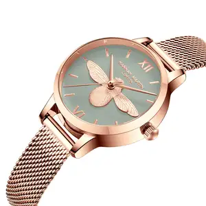 Hannah Martin-Reloj de pulsera ultradelgado para mujer, de cuarzo, oro rosa, de aleación, resistente al agua, de negocios, gran oferta, 112