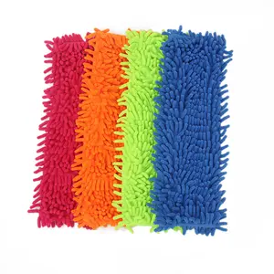 Reusable Folding Floor Cleaning Dust Chenille Microfiber Flat Mop Replacement Head Refill Pads