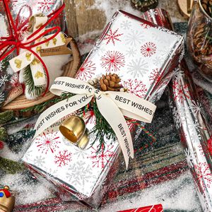MAYPLUSS Christmas <b>Wrapping</b> <b>Paper</b> Roll 17in X 33ft Double Side Red <b>White</b> Snowflake Design Gift Craft Packaging - Product Image 5