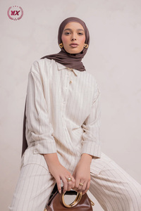 2026 Striped Muslim Prayer <strong>Set</strong> for Women Full Cover Abaya with Matching <strong>Hijab</strong> Islamic Soft Stretch Eid <strong>Gift</strong> - Product Image 5