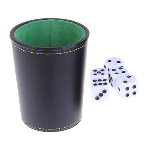 Juego de tazas de dados Yahtzee de cuero PU con logotipo personalizado para Juegos pequeños MOQ - Product Image 3